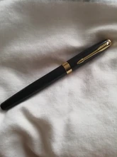 Baoer 388 de alta calidad regalo de negocios metal negro dorado estudiante pluma estilográfica, papelería de oficina material escolar