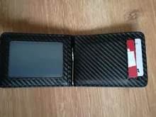 New Bring-Billetera de fibra de carbono con bloqueo, cartera con clip de seguridad para guardar, de color negra, adecuada para guardar licencia de conducir, identificación, efectivo