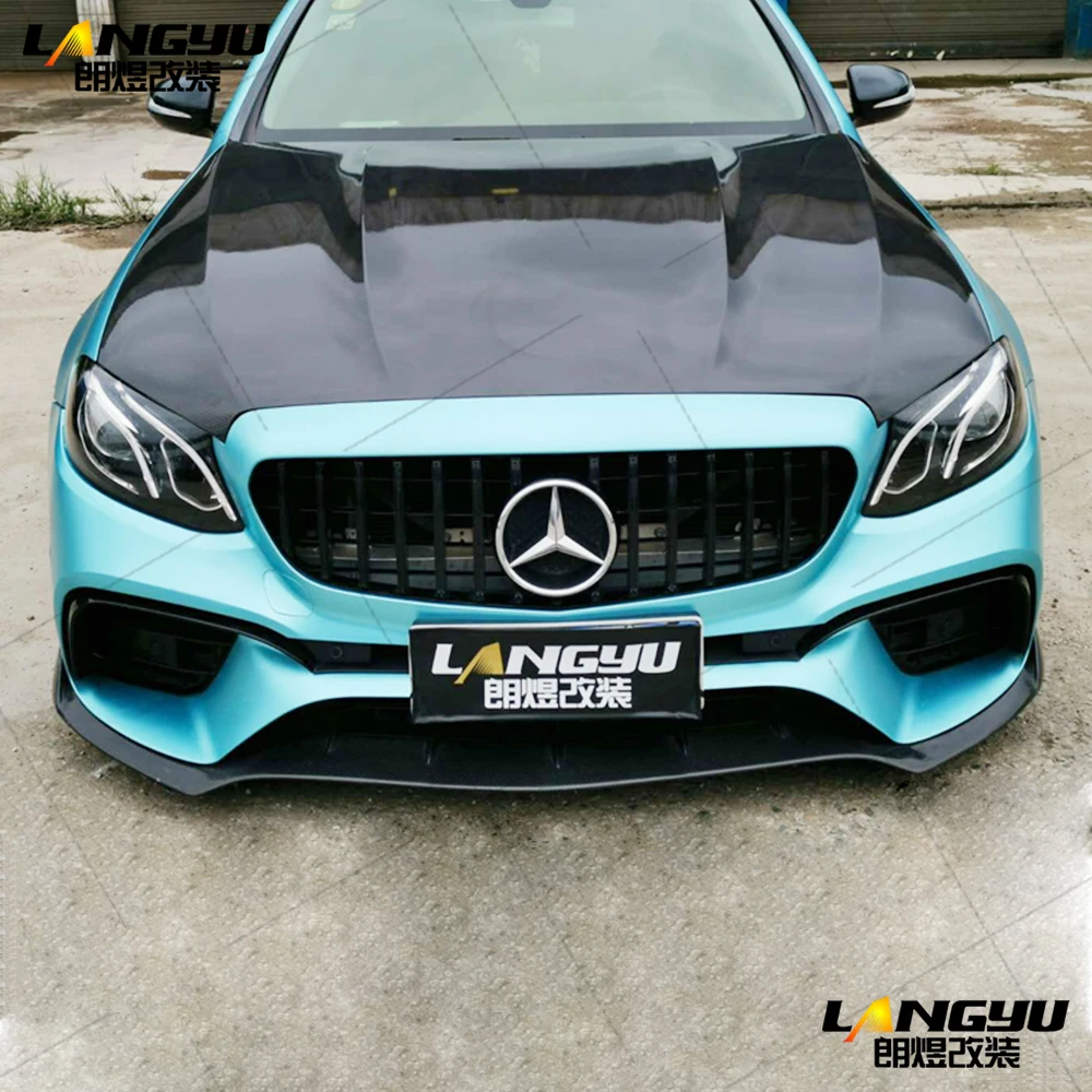 Для Mercedes Benz E Class седан W213 AMG E63S Стиль полипропилен PP тела комплект бамперов фартук для губ гриль капот