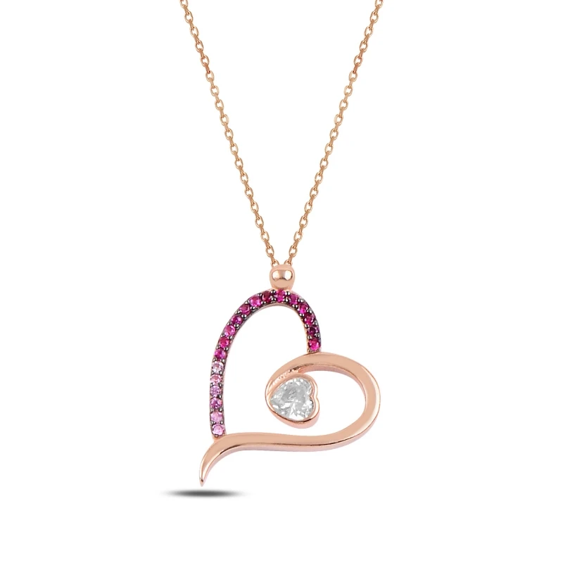 

Armagano Colorful Zircon Stone Heart Necklace