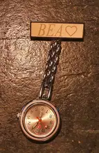 Broche personalizado grabado con tu nombre, Pin de solapa de acero inoxidable, de alta calidad, oro rosa, Fob, reloj de enfermera