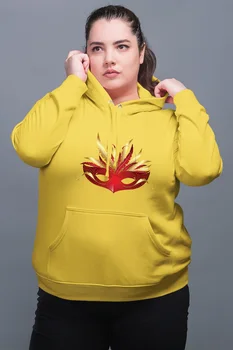 

Angemiel Wear Red Ball Mask Yellow Women 'S Hooded Sweatshirt
