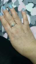Anillo de compromiso de piedras redondas y pequeñas para mujer, sortija de boda de cristal Plata de Ley 925 auténtica