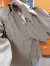 Señoras manga linterna blusa elegante camisa de las mujeres blanco negro Casual botón Vintage cuello Oficina camisa Mujer