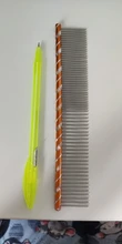 Peine de pelo largo y grueso para perros y gatos, cepillo de acero inoxidable ligero, peines de Aseo para peluquero, 1 unidad