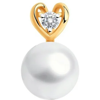 

Sokolov pendant with pearls and cubic zirconia in red gold