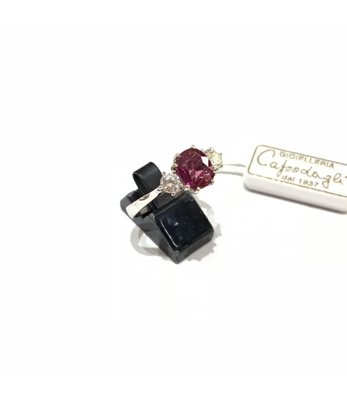 Кольцо CAPODAGLI из белого золота Рубин тайский 1, 24CT и бриллианты