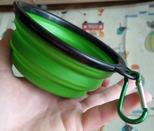 Taza plegable de viaje para alimentación de agua, contenedor portátil de comida para cachorros, para perros y gatos, bandeja de alimentación, 350ML