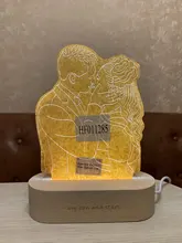 Night-Light Wooden-Base Text-Photo Christmas-Gift Customized Wedding DIY Holiday 