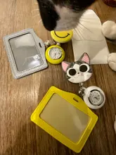 Relojes de bolsillo 2 en 1 con dibujos de animales para hombre y mujer, accesorio retráctil con carrete de insignia para trabajo y oficina, unisex