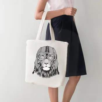 

Angemiel Bag Glasses Pilot Lion Tote Shopping Beach Bag