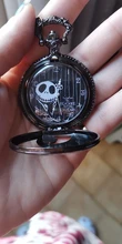 Reloj de bolsillo de plata/Negro/bronce para Navidad, película de Jack skeleton, Tim