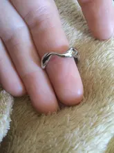 Anillo abierto de 100% Plata de Ley 925 para mujer, diseño de onda Irregular minimalista, joyería de Color dorado, bisutería de cumpleaños