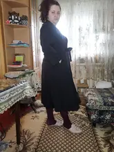 Summer Dresses Buttons V-Neck Lace-Up Oversize Colorfaith Women Spring Vintage Casual