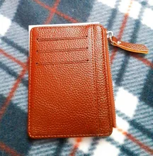 1PC pequeño de crédito cartera Multi-tarjeta de paquete de moda de la PU de la función de la cremallera Ultra-Delgado organizador caso estudiante mujeres monedero de la moneda