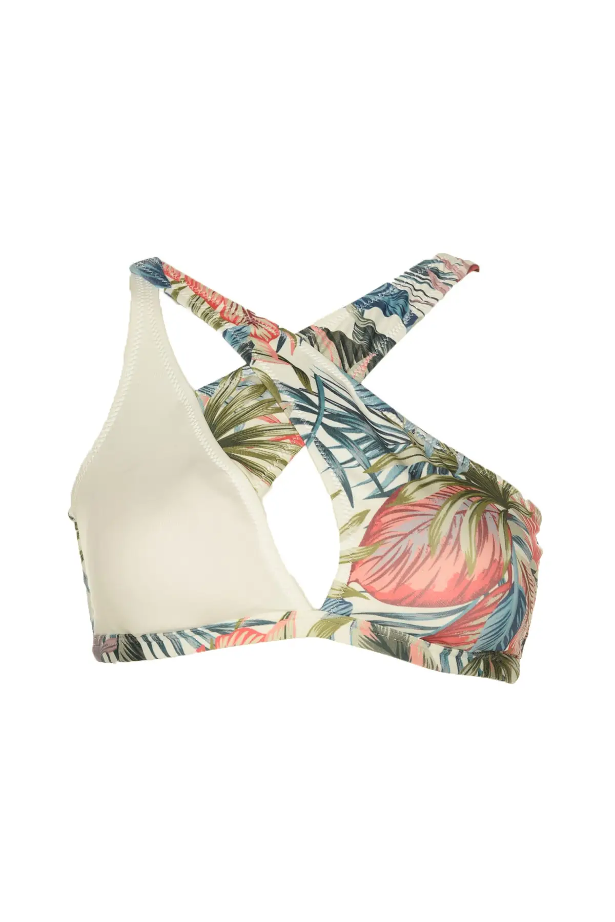 

Trendyol Tropik Pattern Front Cross Bikini Top TBESS20BU0154