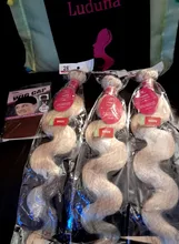 Luduna 613 rubia mechones pelo brasileño de la onda del cuerpo del pelo de mechones 1/3/4 ofertas de extensiones 100% cabello humano para mujer Remy de la extensión del pelo