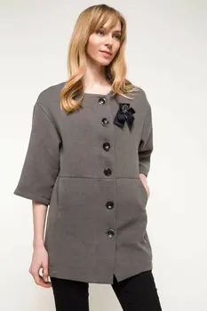 

DeFacto Woman Fashion Pure Color Button Woollen Coat Half Sleeve Casual Fashion Loose Coat Lady Autumn Winter-I6098AZ17WN-I6098AZ17WN
