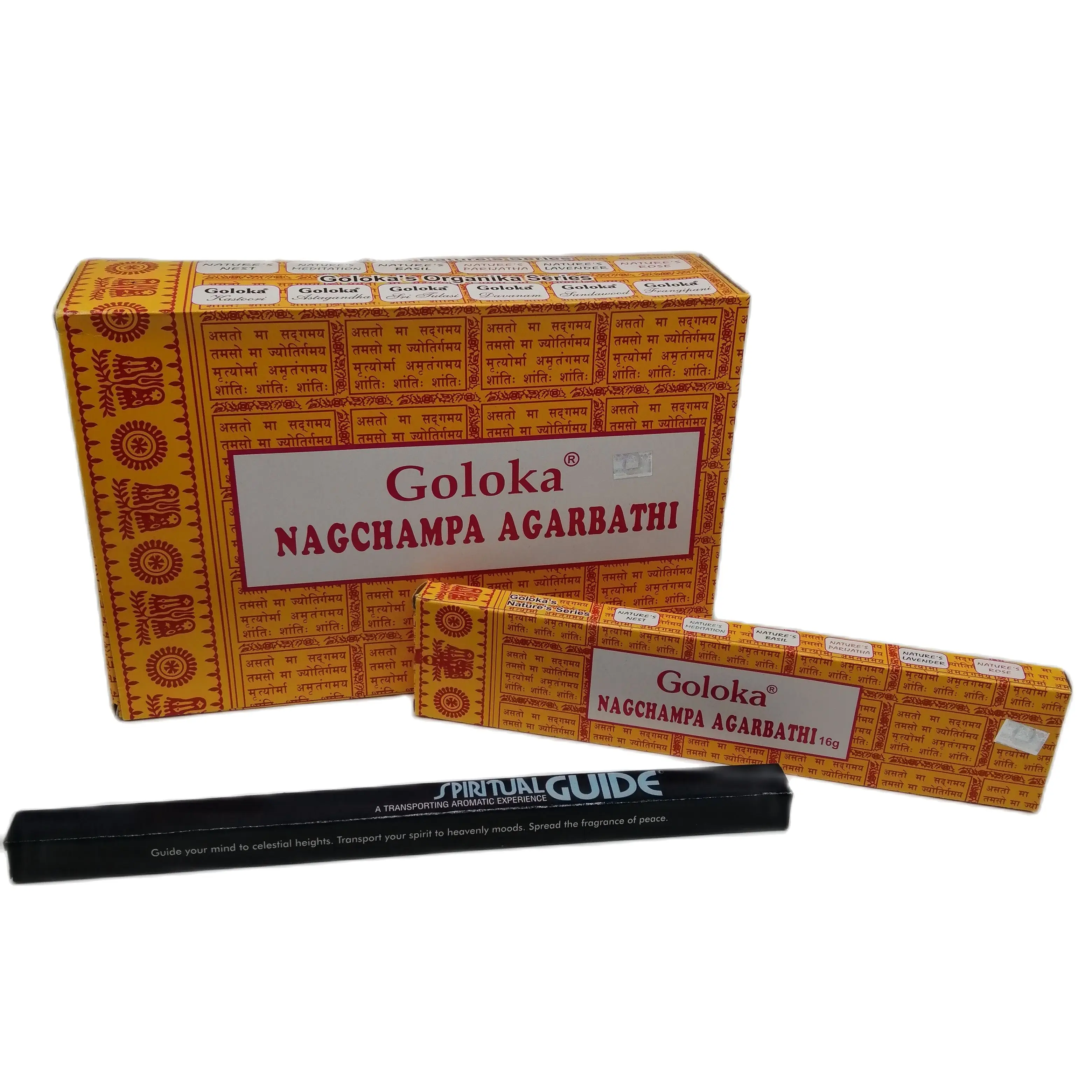 Giallo Goloka On Nag Champa Rod 180 Grammi + Incenso Spirituale Guida Regalo Meditazione Yoga Fatta A Mano