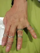 Anillo de acero inoxidable estilo hippie para mujer, sortija ajustable, estilo bohemio, hippy, serpiente, accesorio para dedo