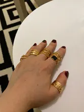 Tocona-Anillos de oro con piedras de cristal cuadradas brillantes para Mujer y hombre, Charms de estrellas geométricas, joyería para Mujer, venta al por mayor 9071