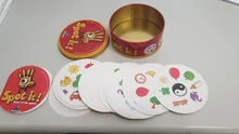 SPOT IT-Juego de cartas con caja de Metal, Enjoy It para reuniones familiares, Zoo, doble HP, rojo clásico, MLG💥2020 de alta calidad