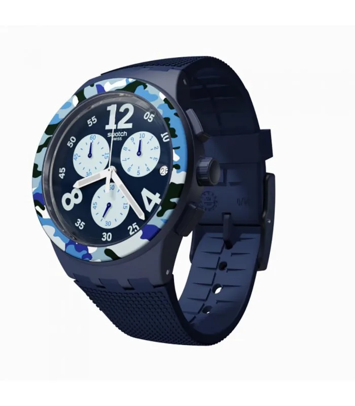 Часы Swatch NEW CHRONO PLASTIC CAMOBLU 42 мм SUSN414