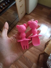 2 unids/set de silicona bebé juego de tenedor cuchara de dibujos animados oso bebé lindo aprendizaje almuerzo cuchara comer tenedor