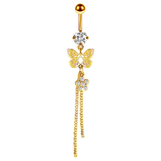 Gold Color Heart belly button ring 14G belly ring cute navel piercing bar sexy belly piercing dangle navel ring lot