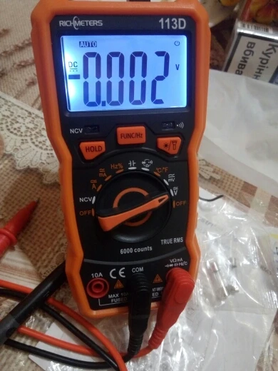 Отзыв о товаре Цифровой мультиметр RICHMETERS 113D 113A, Бесконтактный индикатор напряжения, автоматический выбор диапазона, 6000 отсчетов, измеритель напряжения с фонасветильник ком, подсветильник кой, TRUE RMS от пользователя A***v