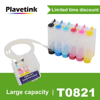 

Plavetink T0821 CISS Ink Tank System For Epson Stylus Photo T50 R290 R295 R390 RX590 RX610 RX615 Printer With Reset Chip