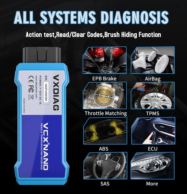 VXDIAG VCX NANO for GM Diagnostic Tool Car OBD2 Scanner J2534 Programming ECU Coding All System Diagnostic Active Test for Opel 3