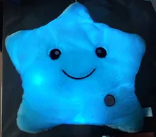 34CM Creative Toy Luminous Pillow Soft Stuffed Plush Glowing Colorful Stars Cushion Led