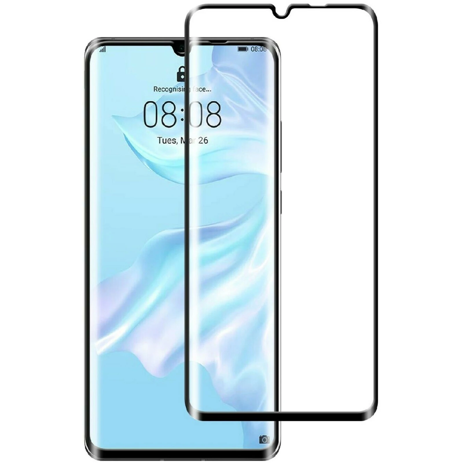 Прозрачное закаленное защитное покрытие Закаленное стекло протектор для HUAWEI P30 PRO черный полный передний - Цвет: Прозрачное закаленное защитное покрытие