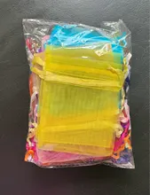 Bolsas de organza de decoración, embalaje para joyería, regalo o fiesta de boda, 7x9, 9x12, 10x15, 13x18CM, 24 colores, 50 unidades