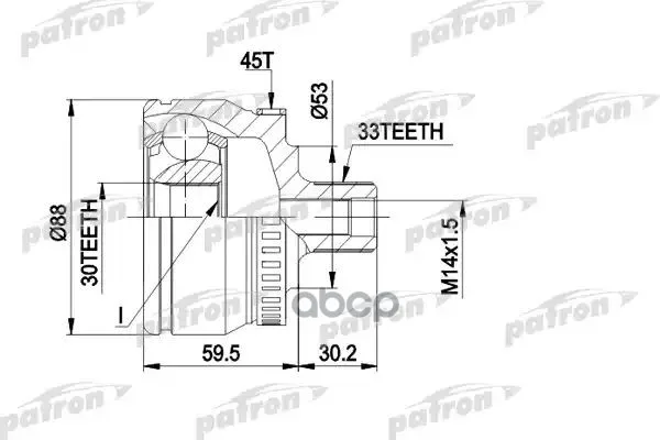 Шрус Наружн К-Кт Skoda Superb 02-, Vw Passat 00-05, Passat Variant 00-05 Patron Pcv1375 PATRON арт. PCV1375