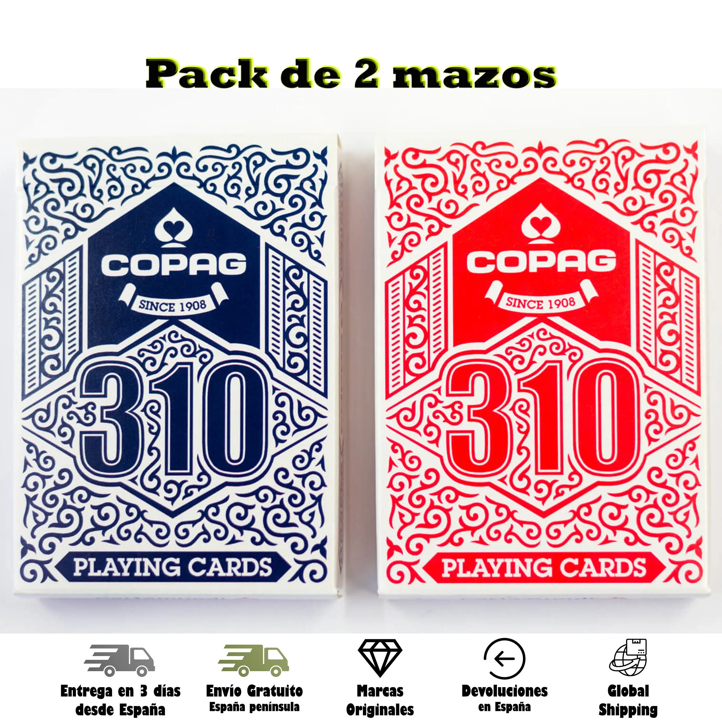 Copag 310 Pack 2 палубный покер Cartamundi игровой стол игральные карты волшебство