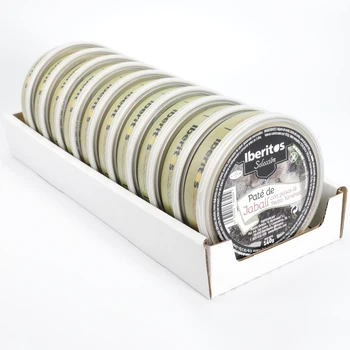 

IBERITOS-tray Pate boar hunt with sultanas al Pedro Ximenez cans 140g - 10x140g IBERITOS boar hunt with PEDRO XIMENEZ