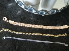 Pulsera de acero inoxidable para hombres y mujeres, pulseras de cadena de eslabones cubanos, Color dorado y plateado, joyería de moda al por mayor KBB10