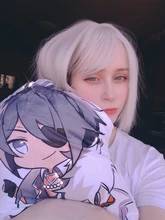 AILIADE 11 pulgadas corto sintético peluca recta con corte Bob con Bang resistente al calor verde animé Lolita Cosplay pelucas para mujeres diario