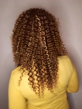 FASHION IDOL-mechones de pelo sintético rizado Afro, malla con división frontal con cierre, extensiones de cabello falso tejido de 16-20 pulgadas