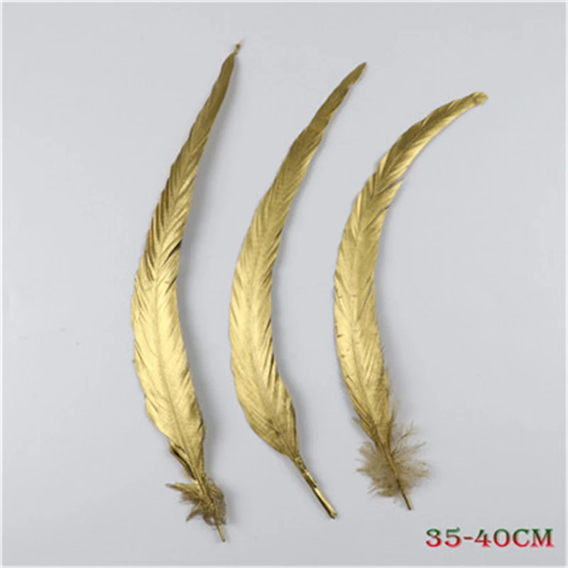 Wcfeather 10 100 шт. напечатанные золотые гусиные/петушиные хвосты/индейки перья для