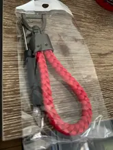 LLavero de cuero tejido a mano para coche, llavero de Metal desmontable con hebilla giratoria de 360 grados para hombre, regalo de alta calidad K393