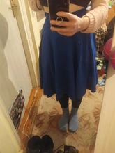 Skater Skirt Midi Knee-Length Vintage High-Waist Cotton Women New-Fashion Ladies Swing