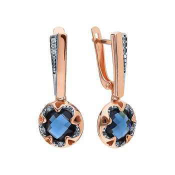 

Silver earrings with Topaz and cubic zirconia sunlight sample 925 test
