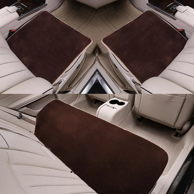 AUTOROWN Faux Fur Car Seat Covers High Quality Artificial Fur Car Seat Cover Autumn and Winter Automotive Interior Fit Most Car - Название цвета: brown