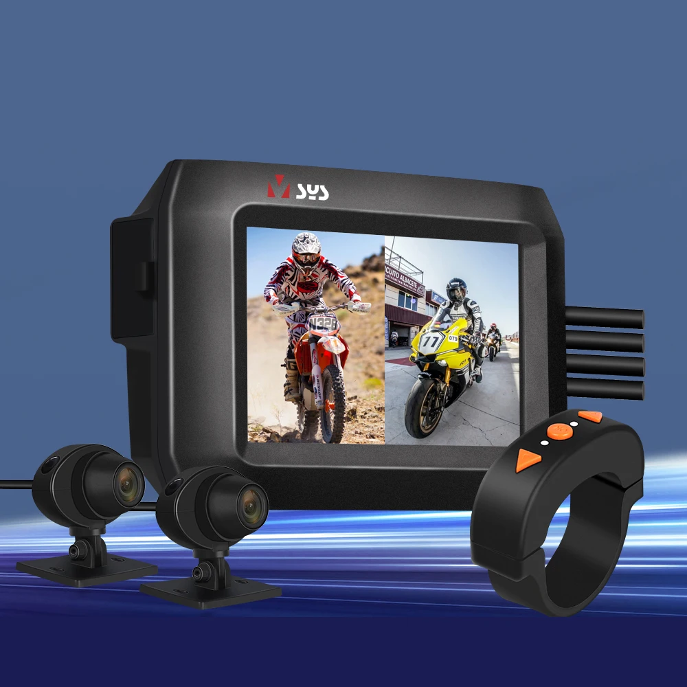 MotorcycleDVRDashCamS2F1080P1080P30LCDWaterproofFrontRear