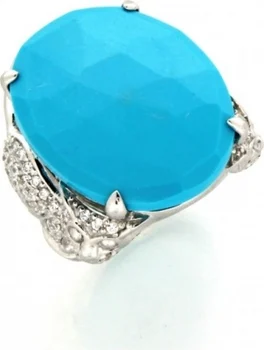

Silverhouse ring with cubic zirconia and silver turquoise