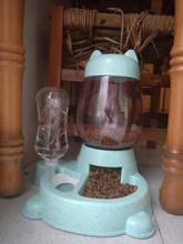 Alimentador automático de mascotas, para perros y gatos, depósito de comida de 2.2L y de agua de 528ml, suministro lento de comida