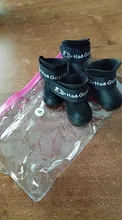 4 unids/set zapatos impermeables para perros azul/negro/Rosa Botas de lluvia de goma de zapatos para perros y gatos pequeños S/M/L